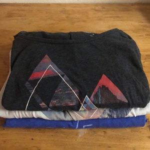 3 long sleeve boyfriend fit graphic shirts